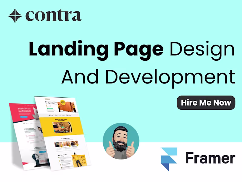 Cover image for Framer Landing Page Design and Development