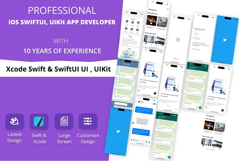 Cover image for iOS Development With Swift,Swiftui,Uikit via Xcode Fast Delivery