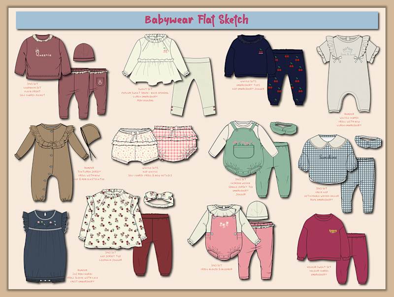 Cover image for Babywear Flat Sketch Fashion Design : Behance