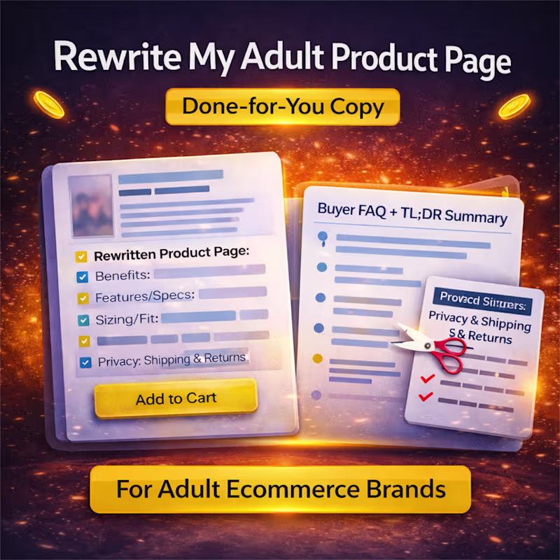 Cover image for Rewrite My Adult Product Page (Done-for-You Copy)