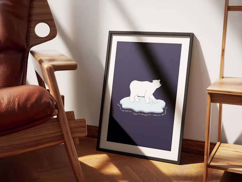 Cover image for Poster Eisbär - Dünnes Eis