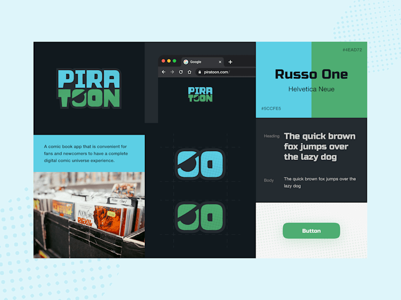 Cover image for 🦸‍♂️Piratoon - Comic Book App | Clean & Fancy Brand Identity