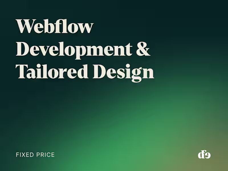 Cover image for Webflow Development & Tailored Design