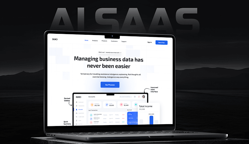 Cover image for Duxo - AI Data Management Website Design - SaaS UI/UX :: Behance