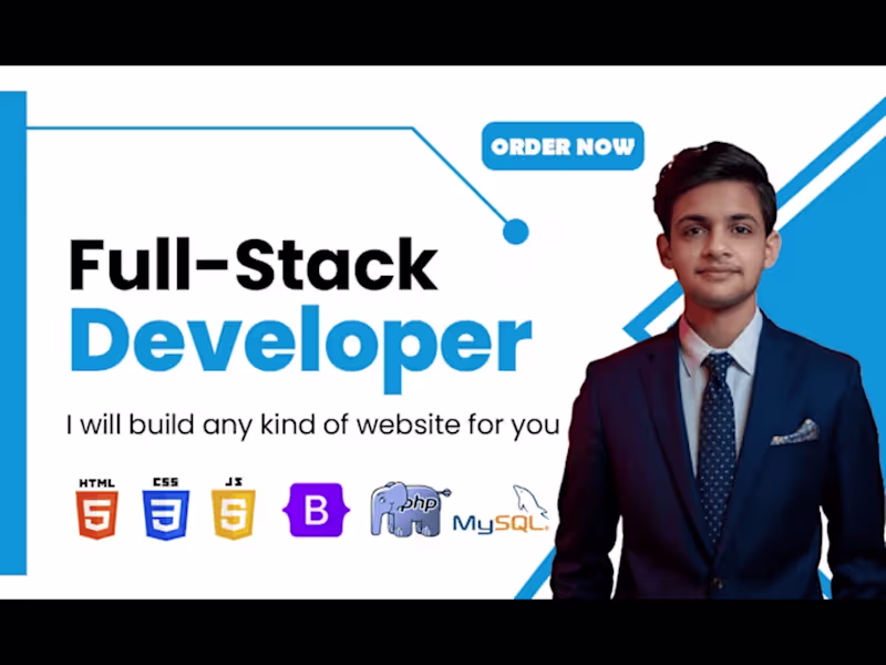 Cover image for Develop a custom website by html css js php and mysql