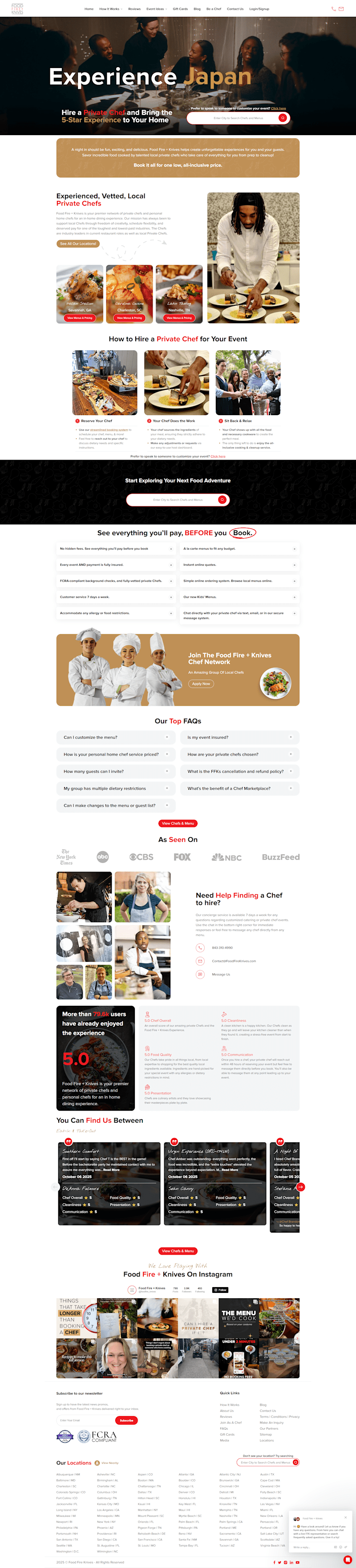 Cover image for FoodFireKnives Private Chef Booking Platform Development