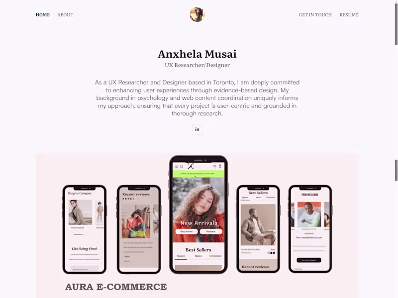 Cover image for Anxhela Musai - UX Researcher/Designer