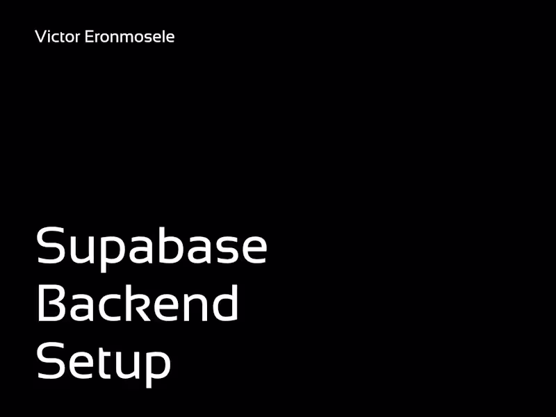 Cover image for Supabase Backend Setup