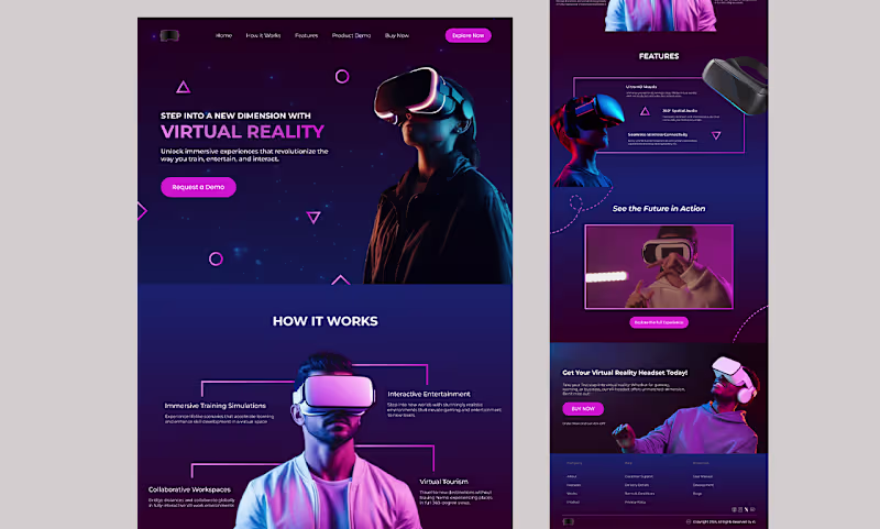 Cover image for VR Headset Landing Page