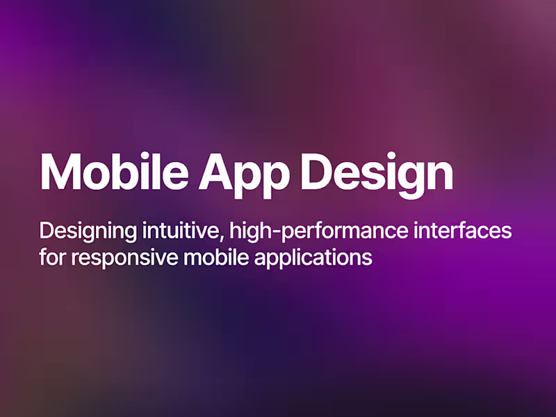 Cover image for Mobile App UI/UX Design