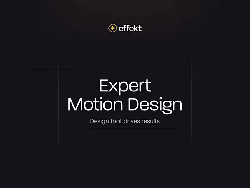 Cover image for Expert Motion Design and Animation for your product/service