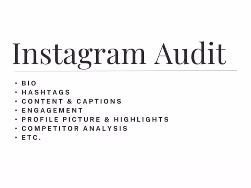 Cover image for I will conduct a full Instagram audit for your brand