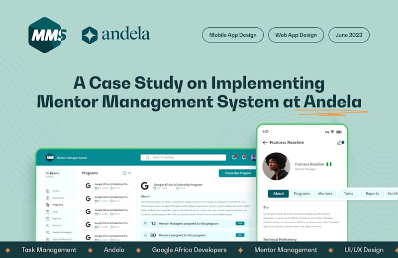 Cover image for Case Study on the Mentor Management System at Andela on Behance