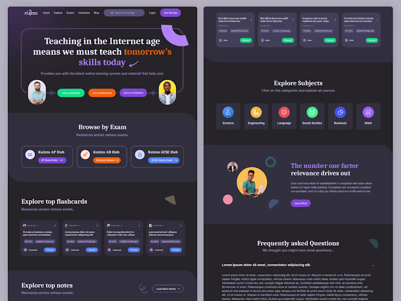 Cover image for Kuizzo LMS Website – Online