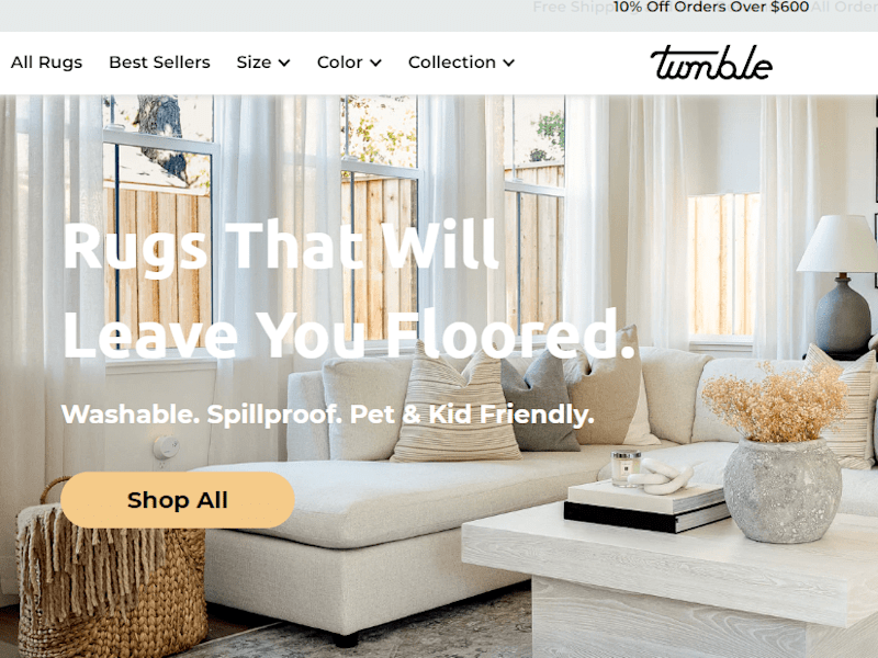 Cover image for Tumble - Spillproof & Washable Rugs