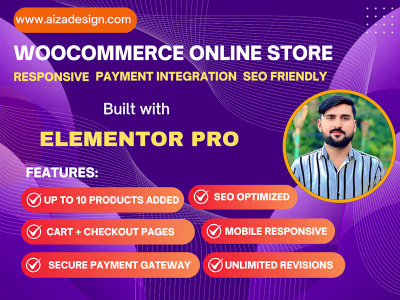 Cover image for I will build a Professional WooCommerce store with Elementor Pro