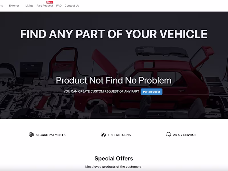Cover image for Full Stack Web Application(AutoSpares)