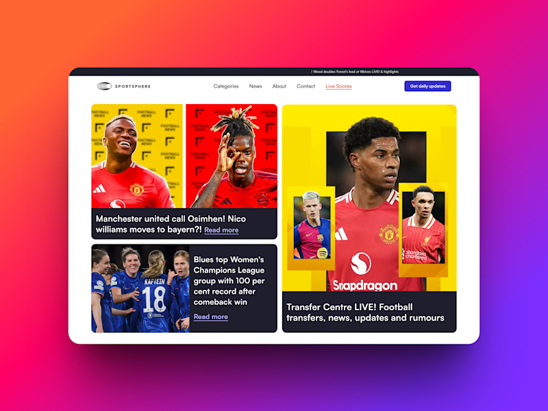 Cover image for A Clean and Modern Sports News Website