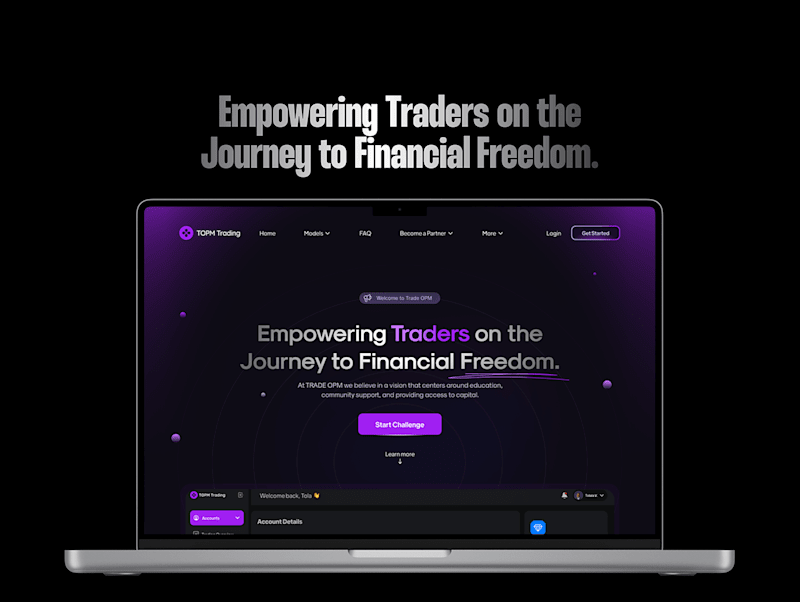 Cover image for Trade OPM. Prop Firm Website :: Behance