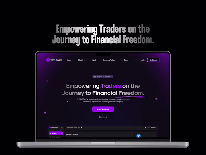 Cover image for Trade OPM. Prop Firm Website :: Behance