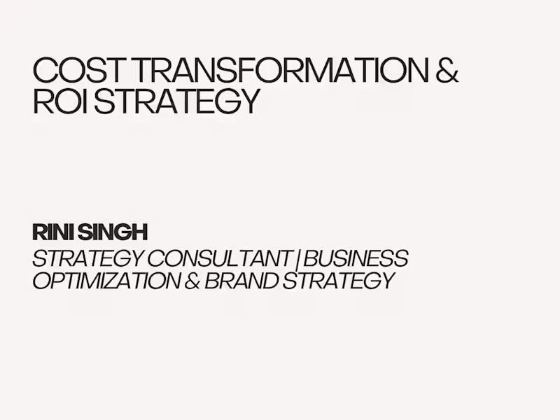 Cover image for Cost Transformation & ROI Strategy