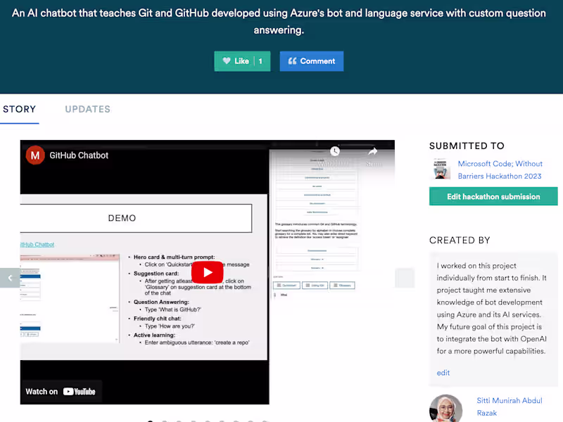 Cover image for GitHub Chatbot