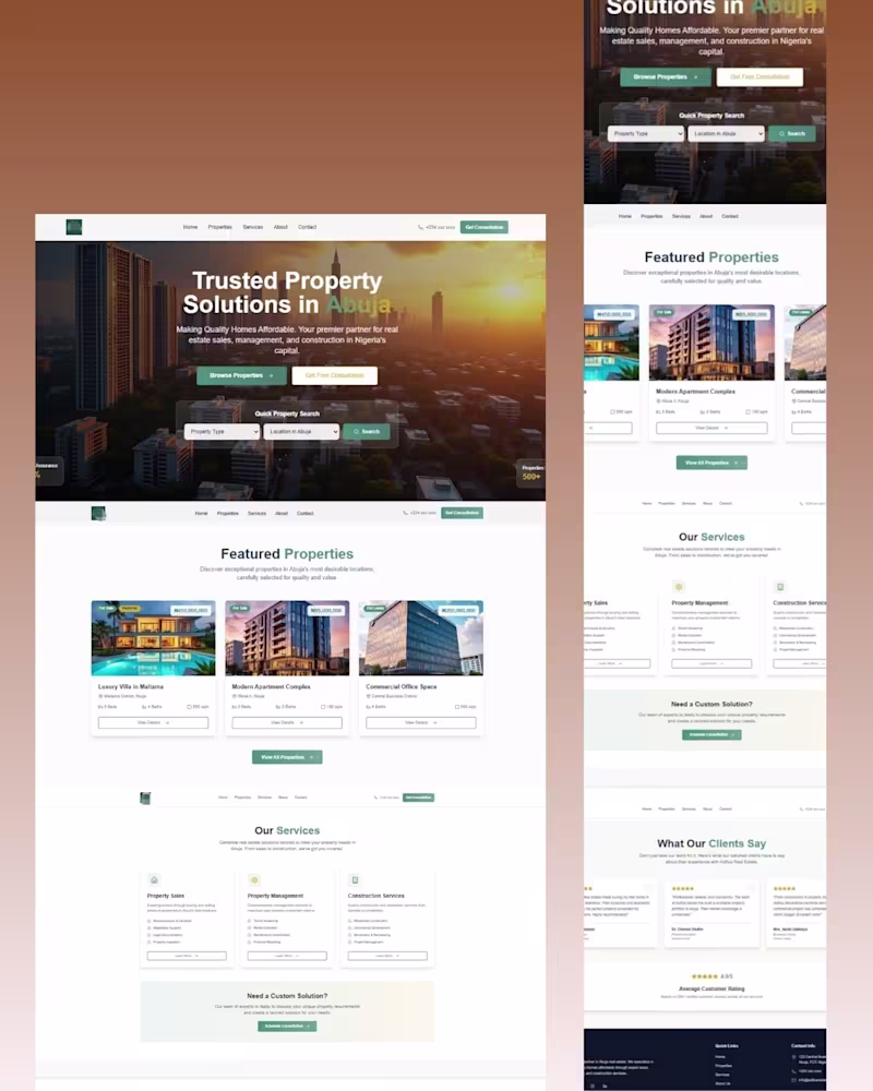 Cover image for Designed this website for a Real Estate Company How's it DM ...