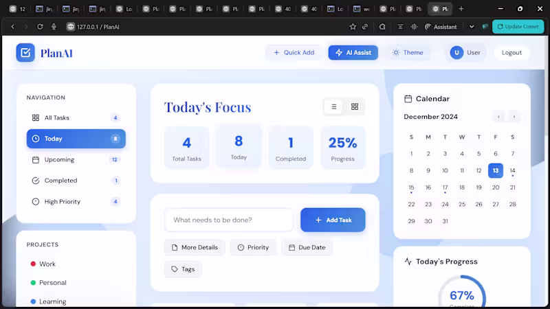 Cover image for PlanAI – AI-Assisted Planning &