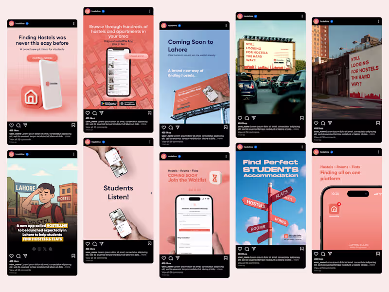Cover image for Instagram Branding Posts for HostellMe
