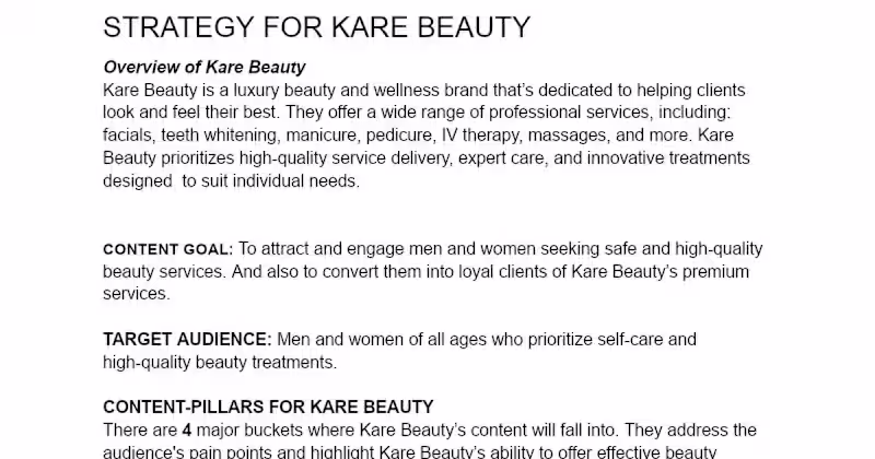 Cover image for Content Marketing Strategy for Kare Beauty