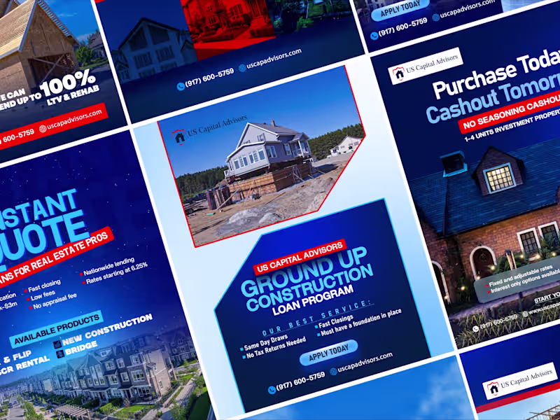 Cover image for Social Media Designs for US Capital Advisors