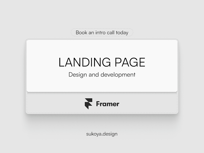 Cover image for Framer Landing Page (Design & Development)