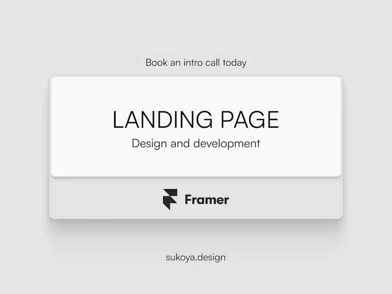 Cover image for Framer Landing Page (Design & Development)