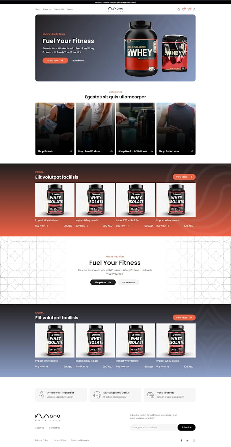 Cover image for Mana Nutrition WordPress website