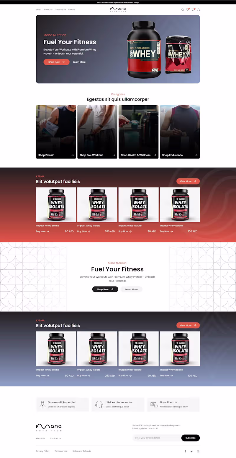 Cover image for Mana Nutrition WordPress website