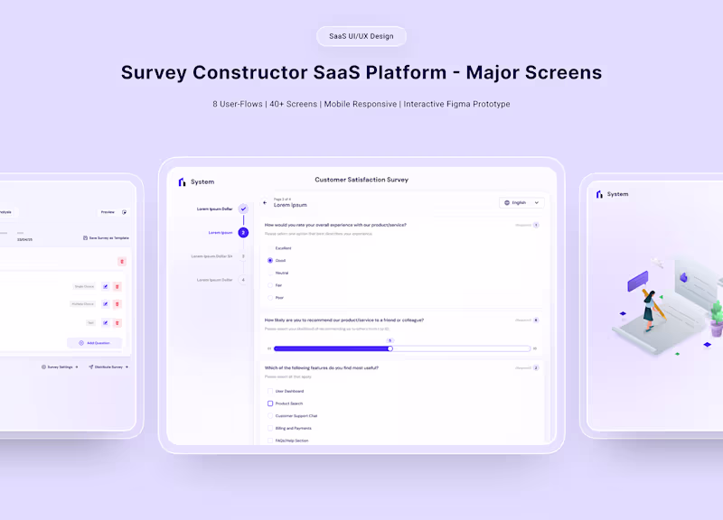 Cover image for Survey Creation Platform - SaaS UI/UX Design