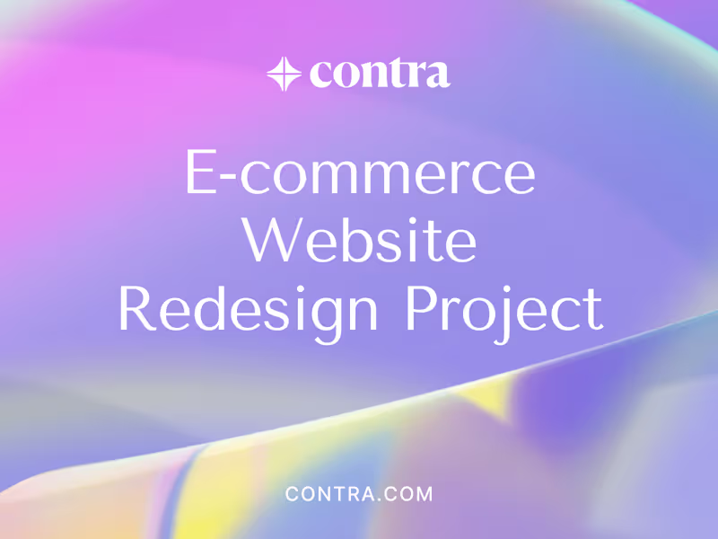 Cover image for  E-commerce Website Redesign Project