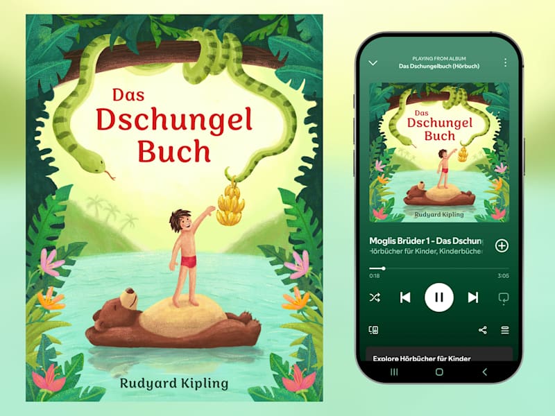 Cover image for Illustrated Audiobook Cover for Jungle Book