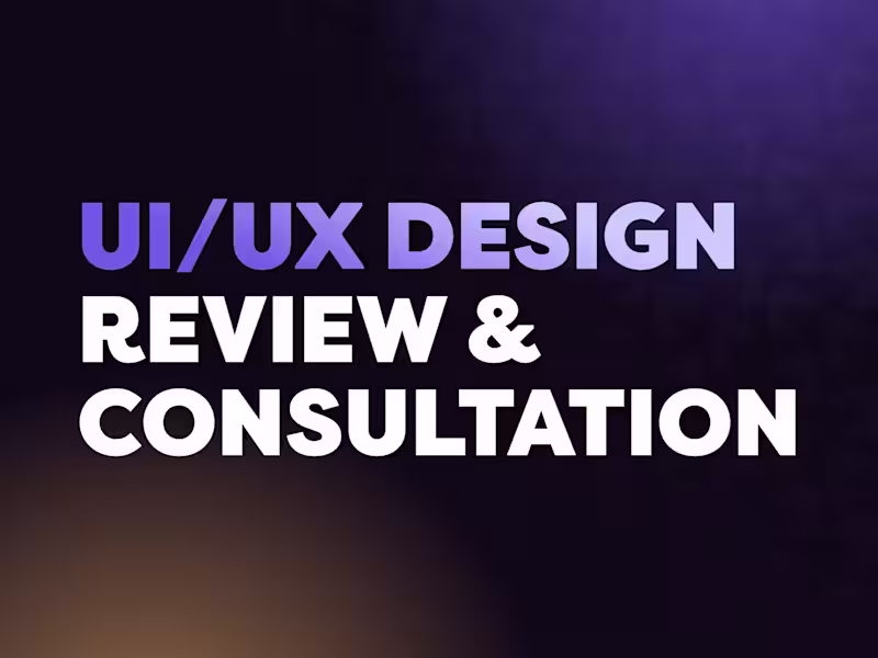 Cover image for UI/UX Design Review & Consultation 💻