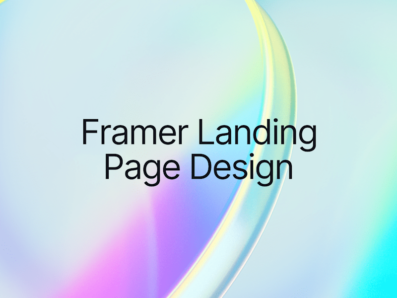 Cover image for Framer Landing Page Design