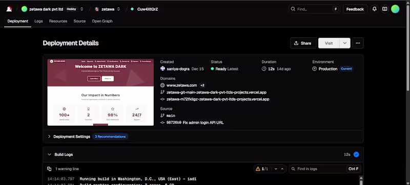 Cover image for This report describes the process of deploying the Zetawa we...