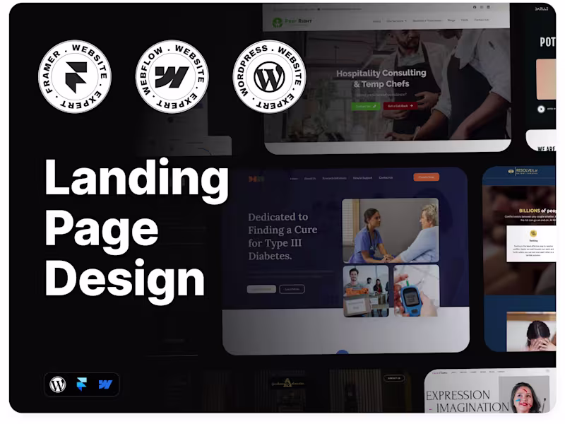 Cover image for Landing Page Design & Development - Webflow, WordPress & Framer