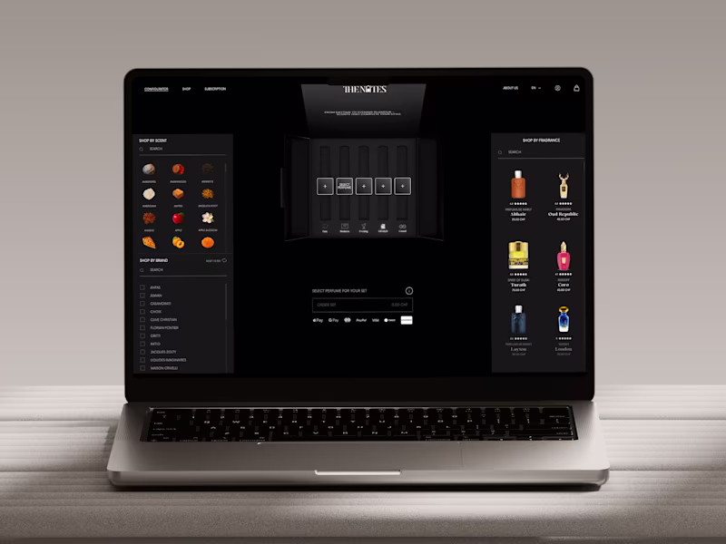 Cover image for Custom Shopify Site for The Notes Fragrance