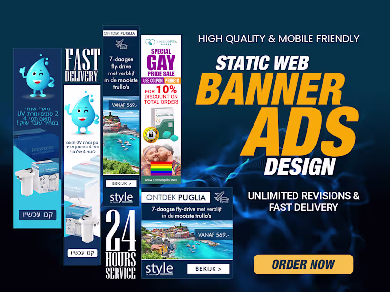 Cover image for I will design awesome website banners, banner ad, google ad