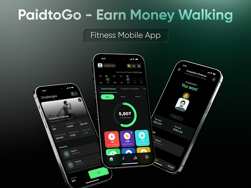 Cover image for PaidtoGo - Earn Money Walking | Fitness Mobile App