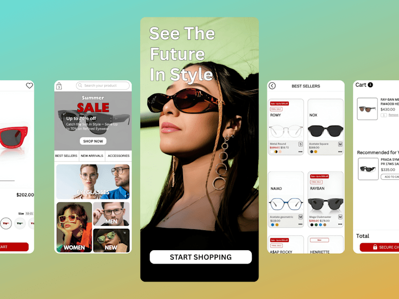 Cover image for E-commerce Eyewear Mobile App Design