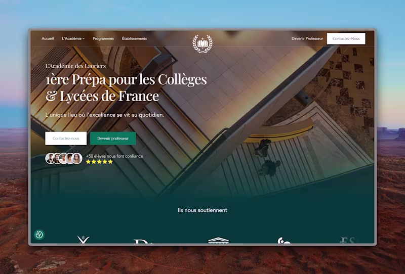 Cover image for Académie des Lauriers ✧ Framer Website