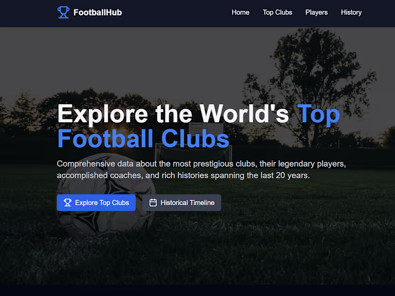 Cover image for FootballHub - Football Club Information Platform