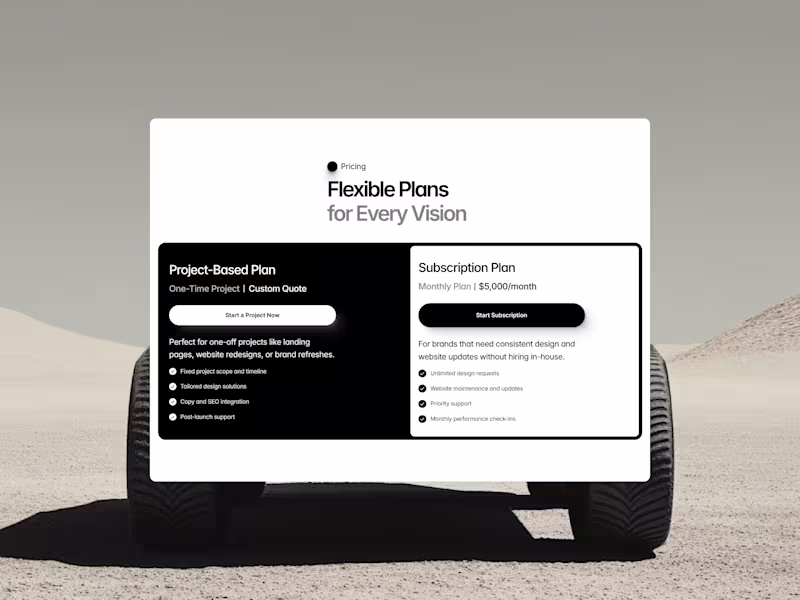 Cover image for Pricing Section