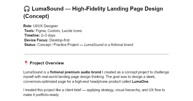 Cover image for LumaSound Landing Page Design